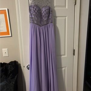 Glow dress Lavender Beaded Evening prom dress